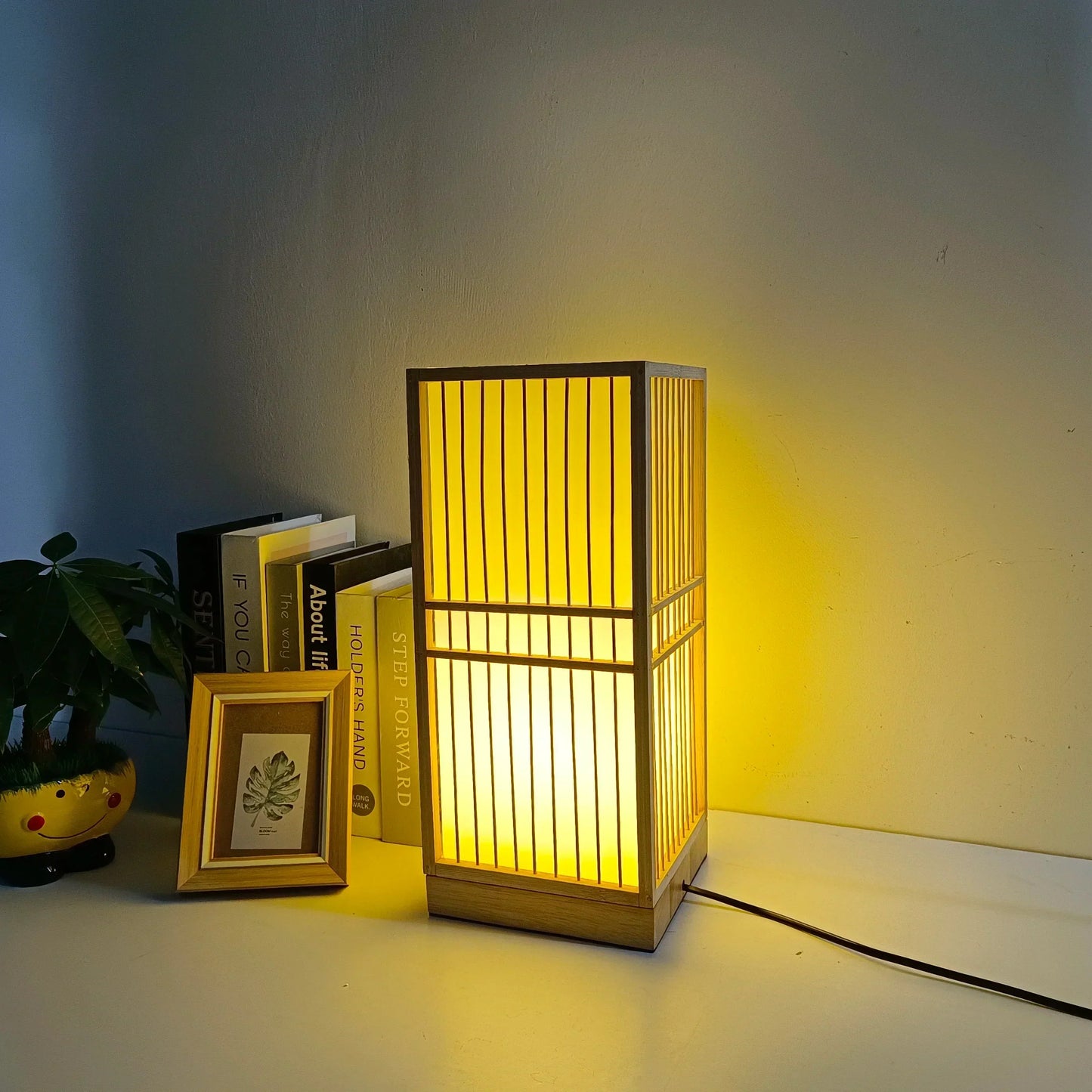 Japanese Style Bamboo Table Lamp with Rice Paper Shade