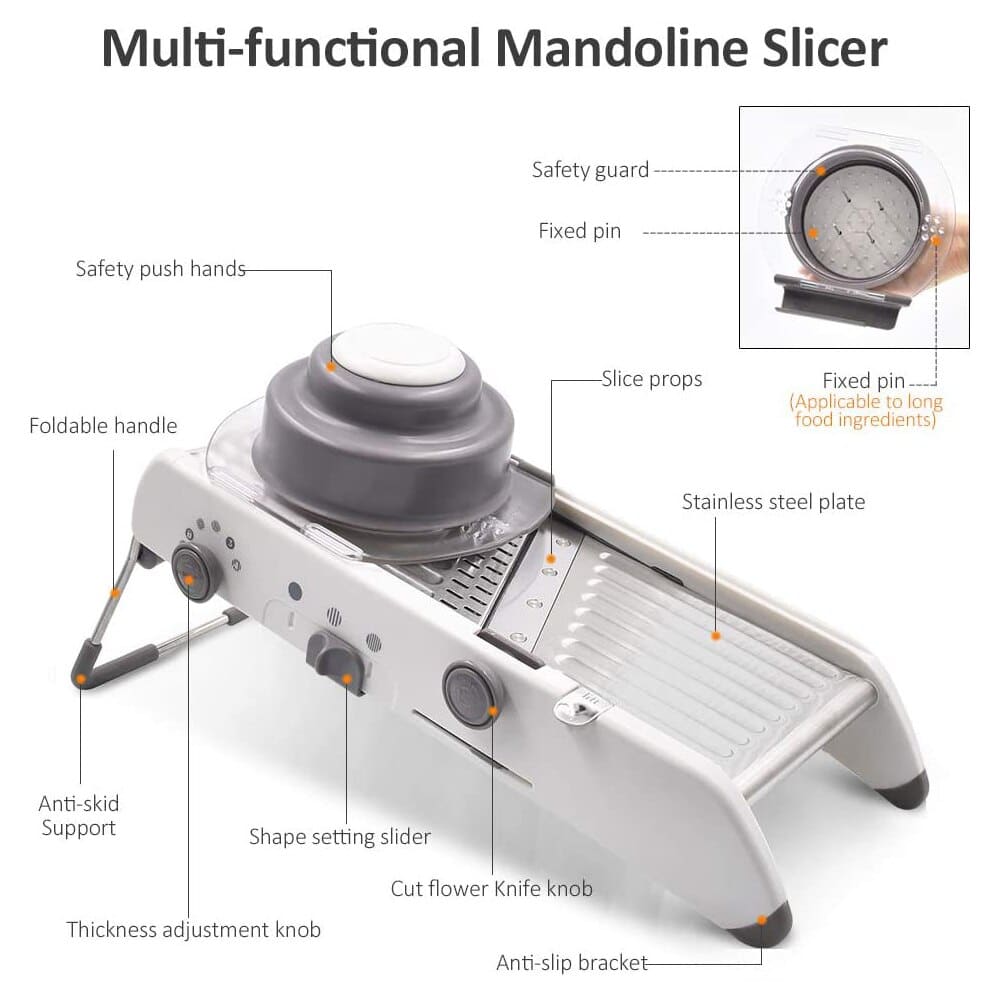 Stainless Steel Vegetable Slicer with Adjustable Thickness