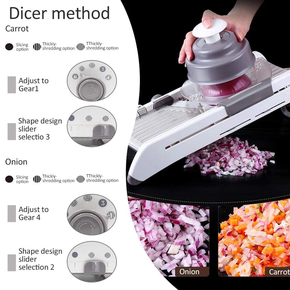 Stainless Steel Vegetable Slicer with Adjustable Thickness
