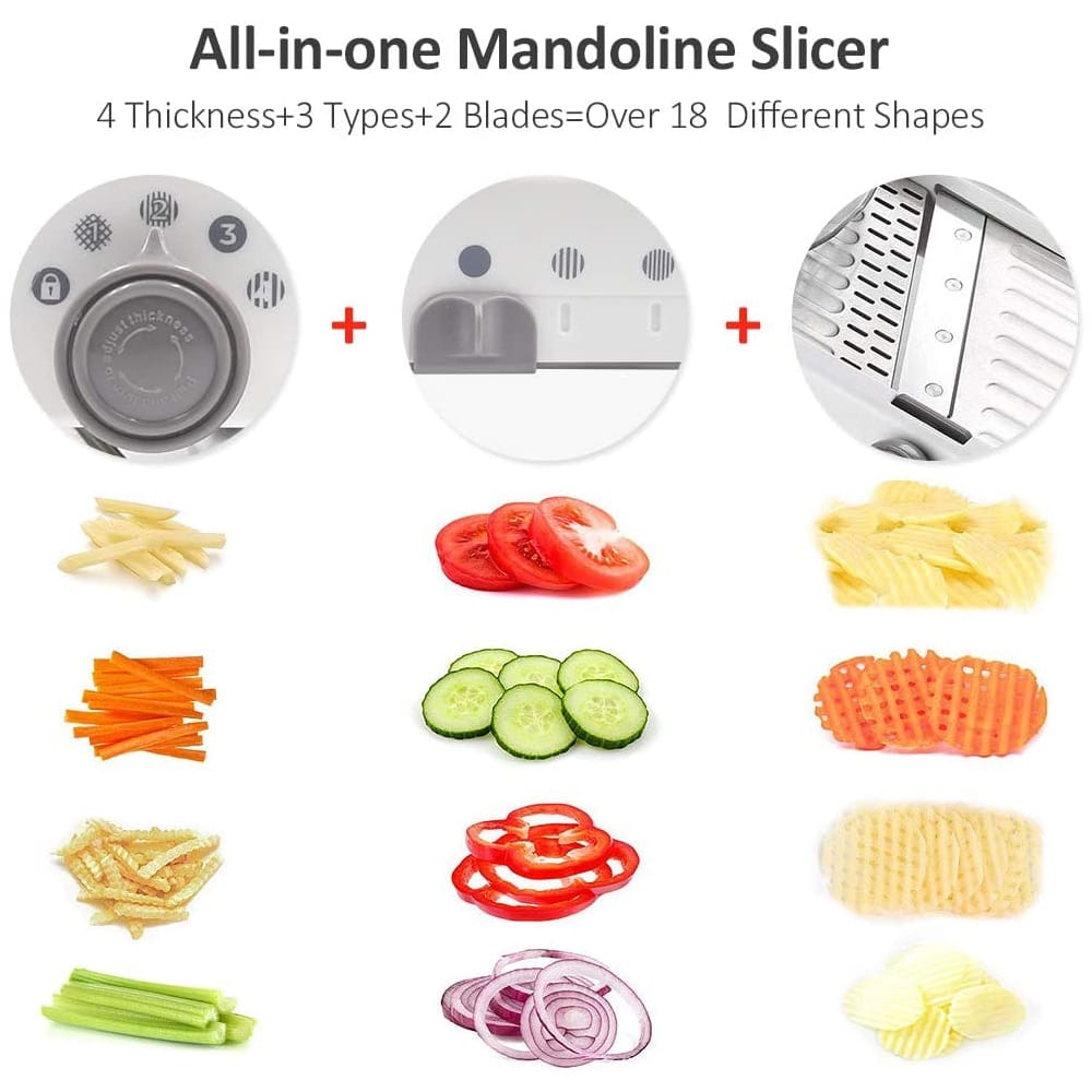Stainless Steel Vegetable Slicer with Adjustable Thickness