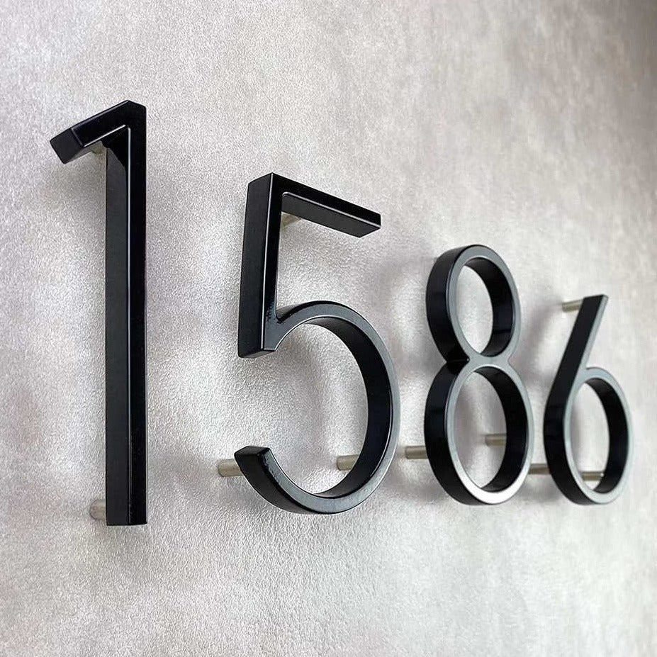 Modern Black Stainless Steel House Numbers