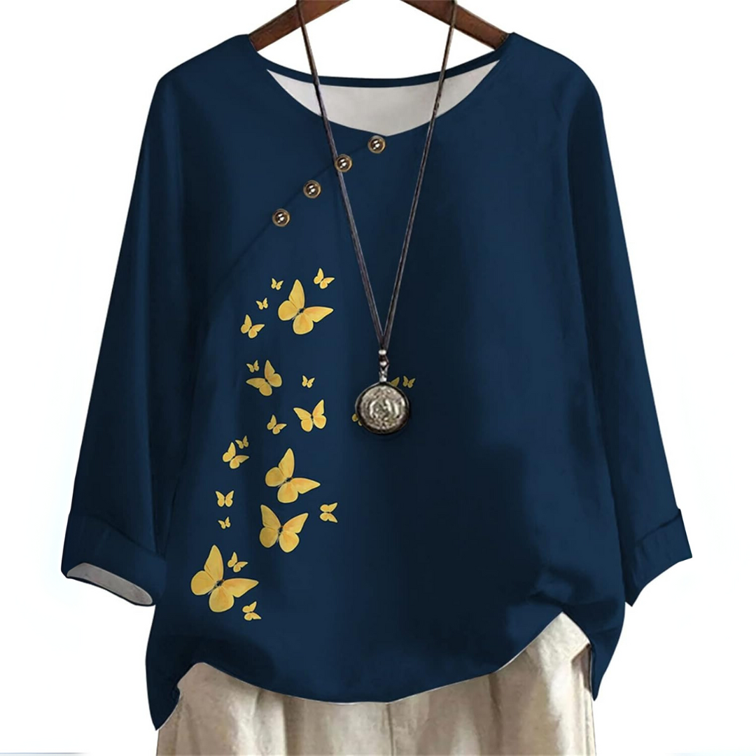 Elegant Women's Blouse and Pants Set in Soft Polyester
