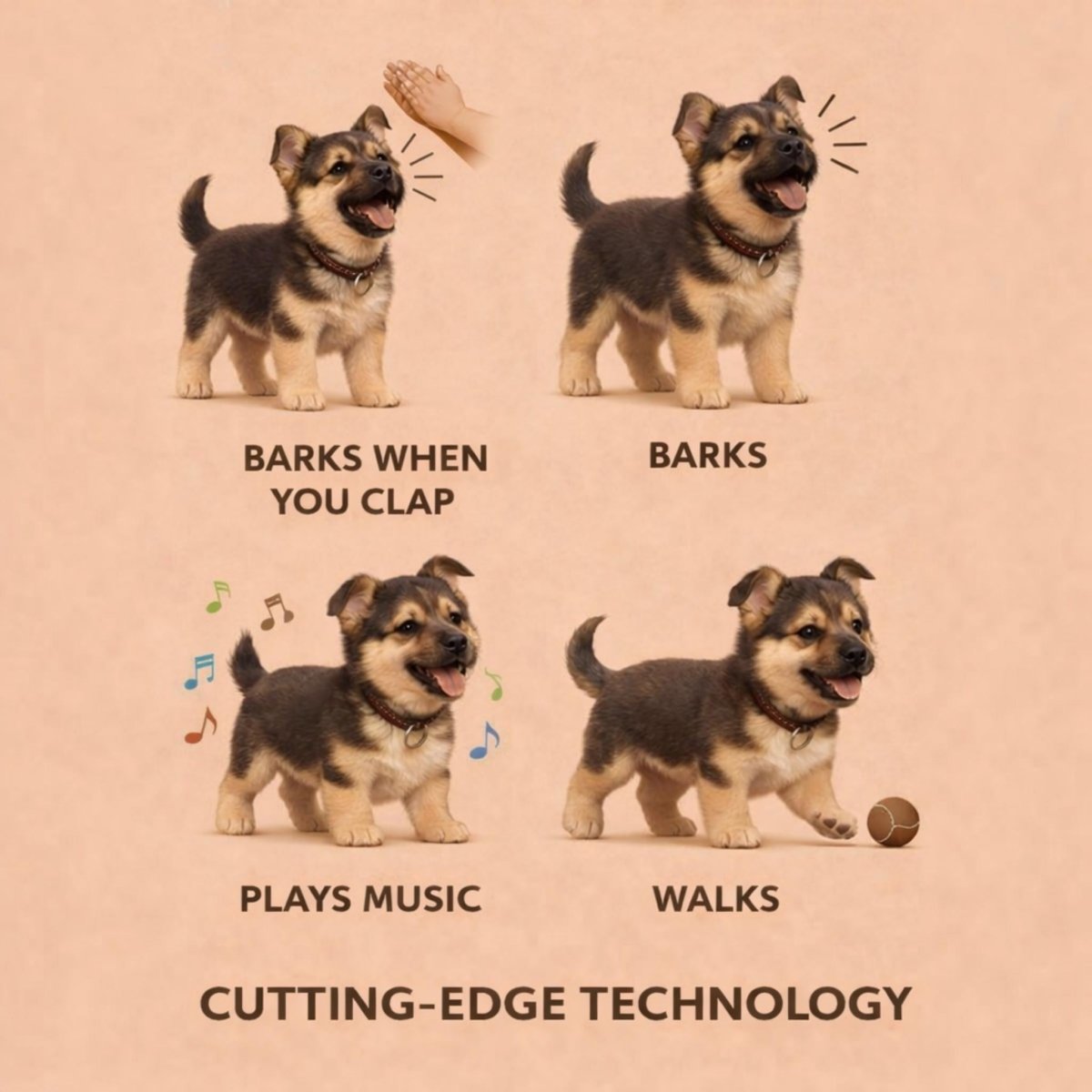 Interactive Plush Robot Dog with Realistic Movements and Sounds