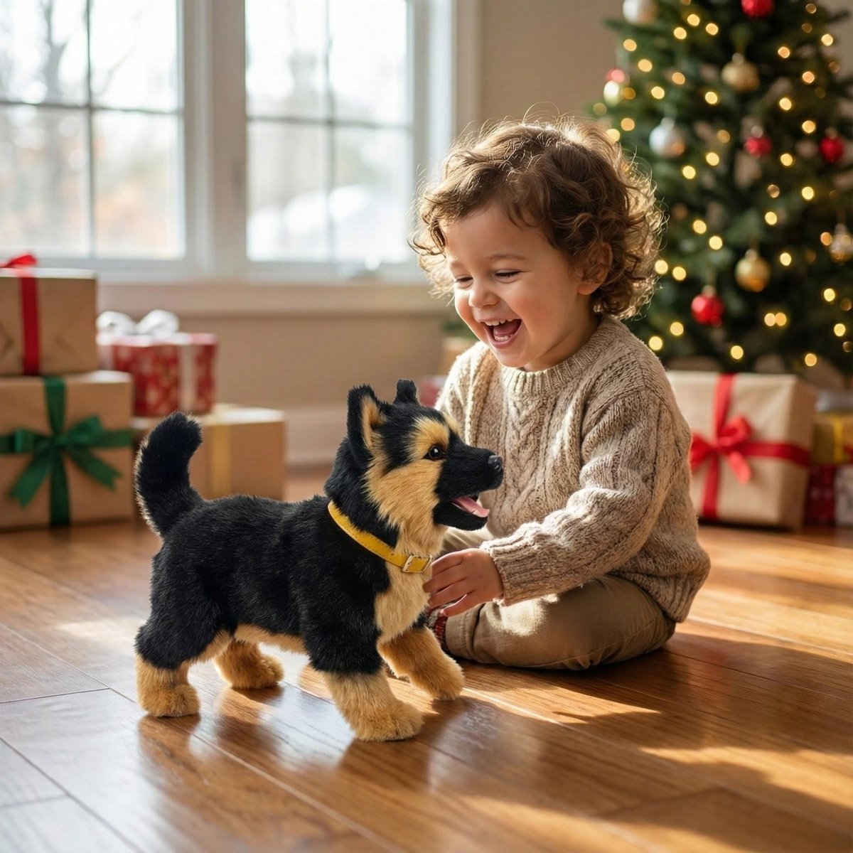Interactive Plush Robot Dog with Realistic Movements and Sounds