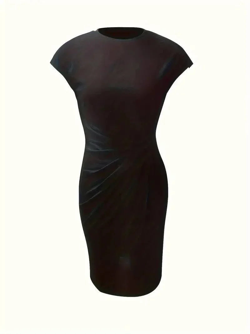Flattering Round Neck Midi Dress for Women