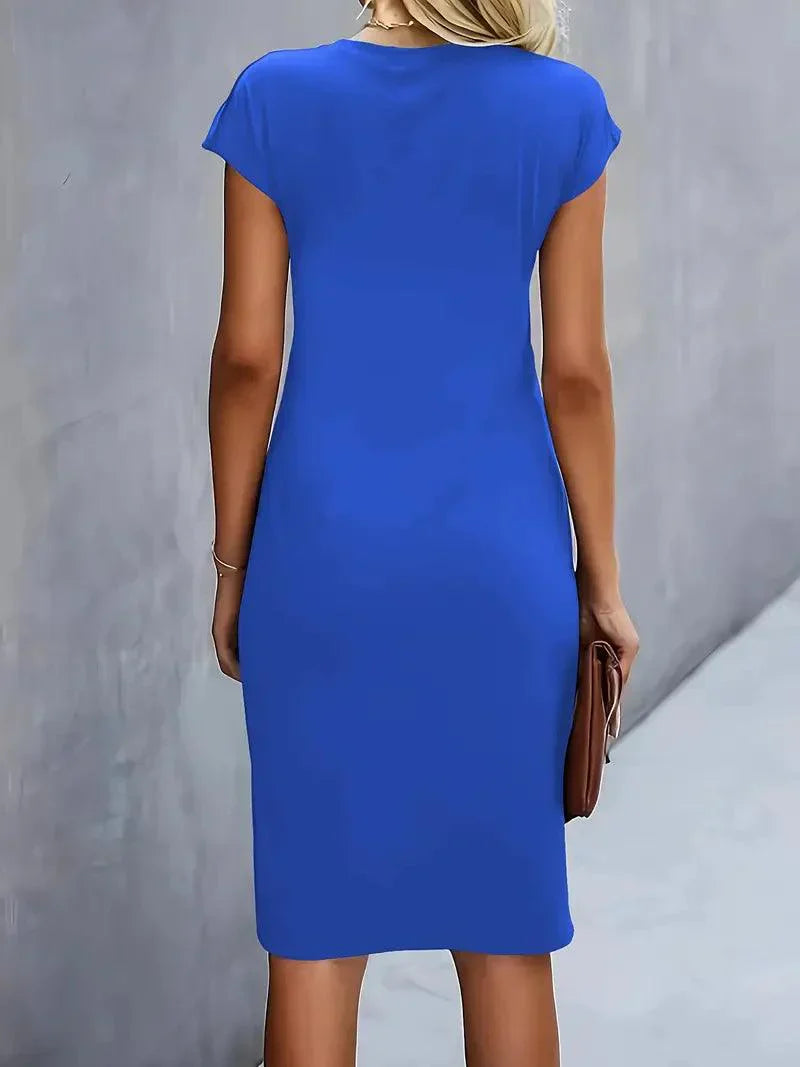 Flattering Round Neck Midi Dress for Women