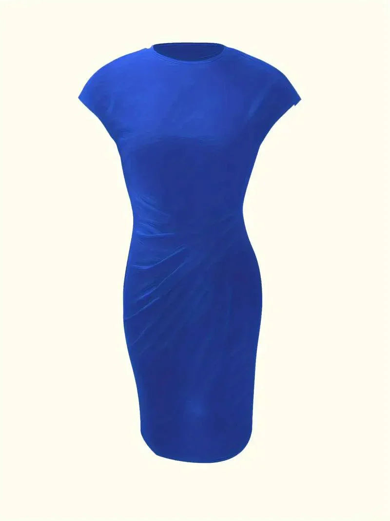 Flattering Round Neck Midi Dress for Women
