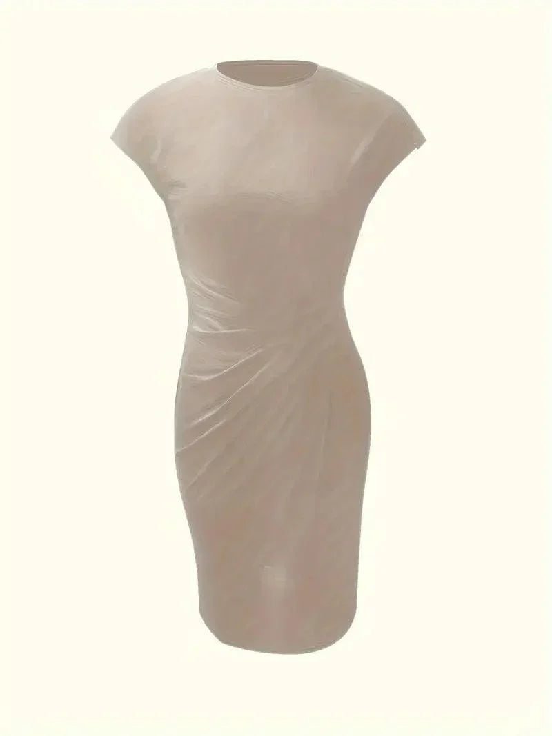 Flattering Round Neck Midi Dress for Women