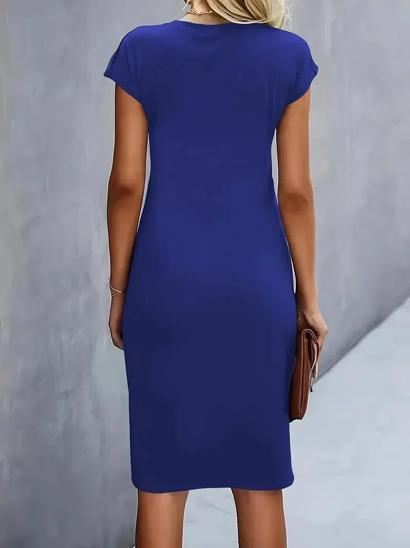 Flattering Round Neck Midi Dress for Women