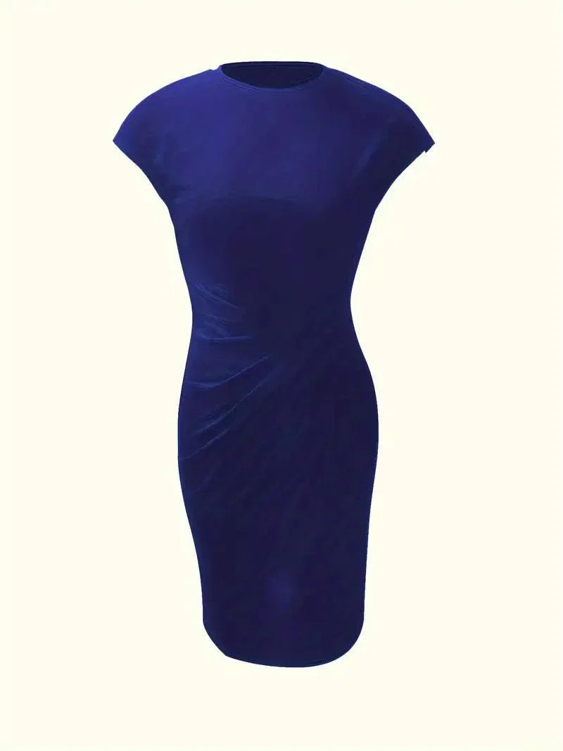 Flattering Round Neck Midi Dress for Women