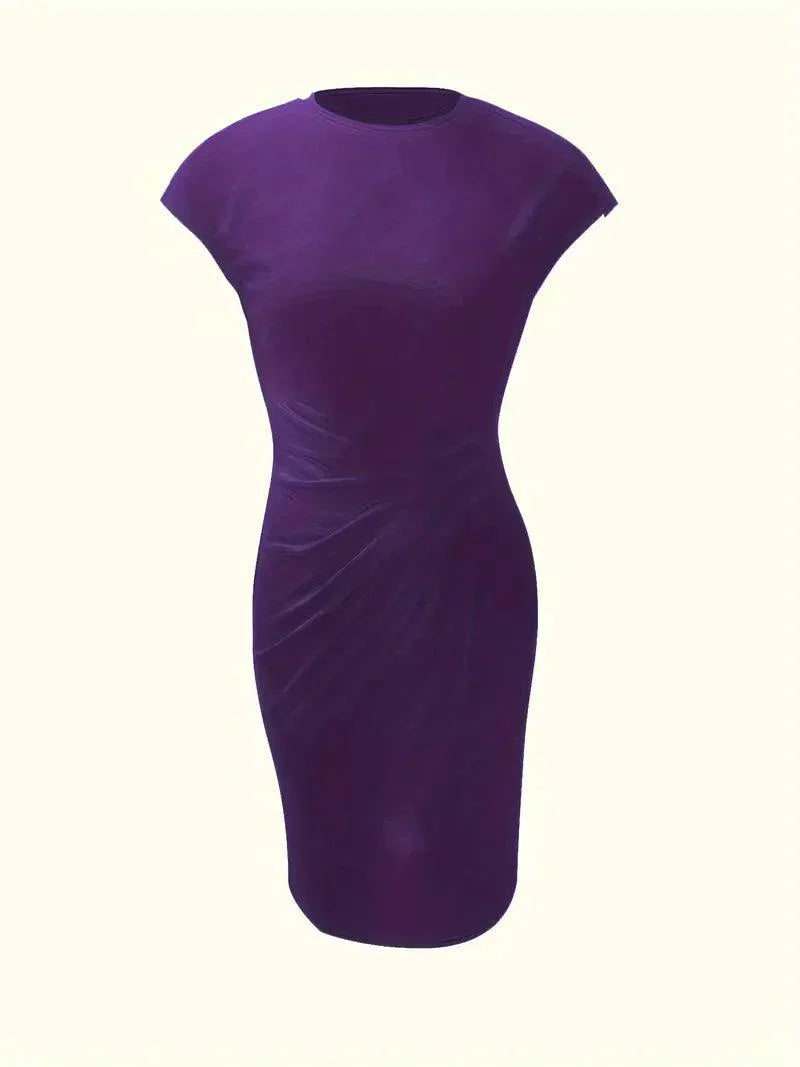 Flattering Round Neck Midi Dress for Women