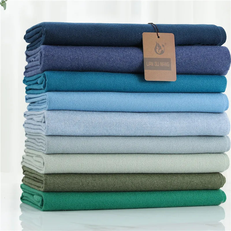 Cashmere Winter Scarf with Fringed Edges