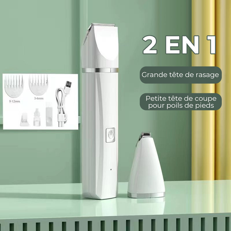 Quiet Rechargeable Pet Grooming Clipper with Interchangeable Heads
