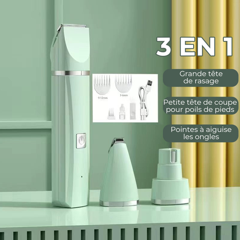 Quiet Rechargeable Pet Grooming Clipper with Interchangeable Heads