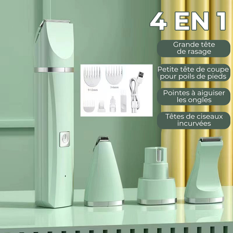 Quiet Rechargeable Pet Grooming Clipper with Interchangeable Heads