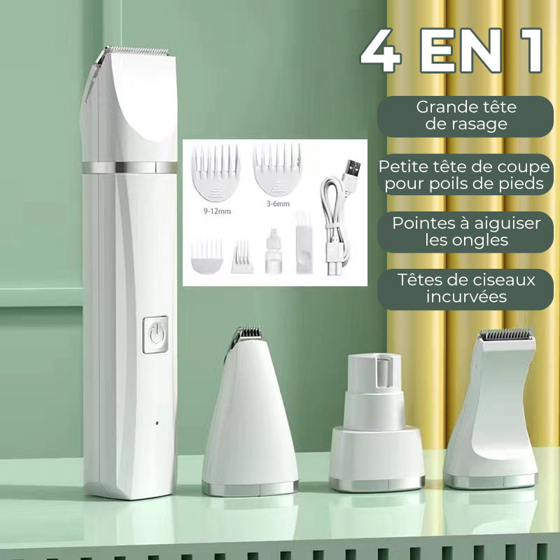 Quiet Rechargeable Pet Grooming Clipper with Interchangeable Heads