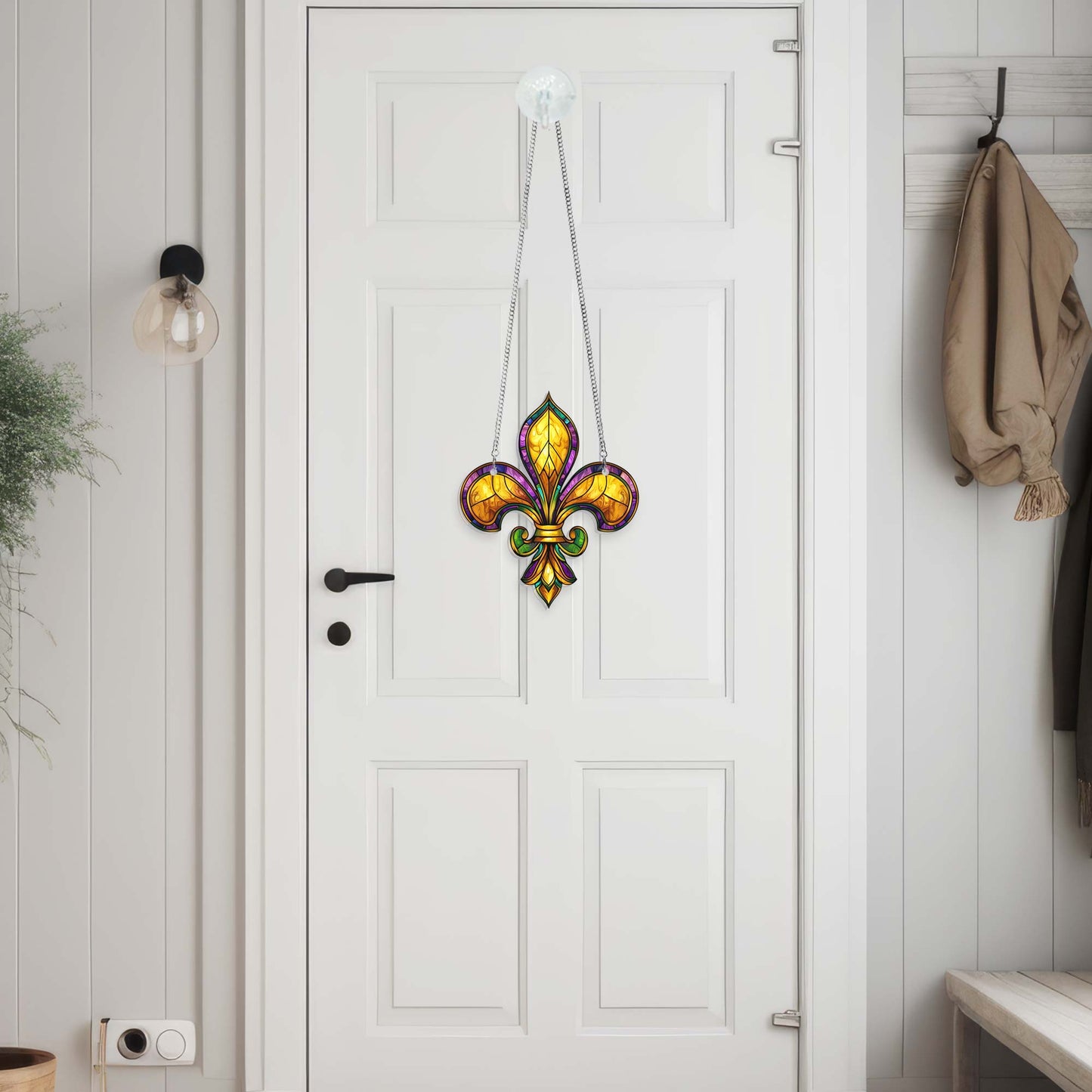 Fleur De Lis Acrylic Suncatcher for Mardi Gras Decor