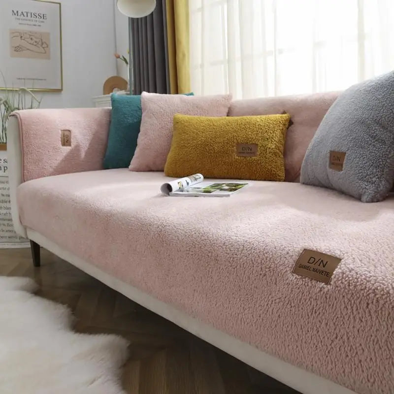 Waterproof Sherpa Fleece Non-Slip Sofa Cover