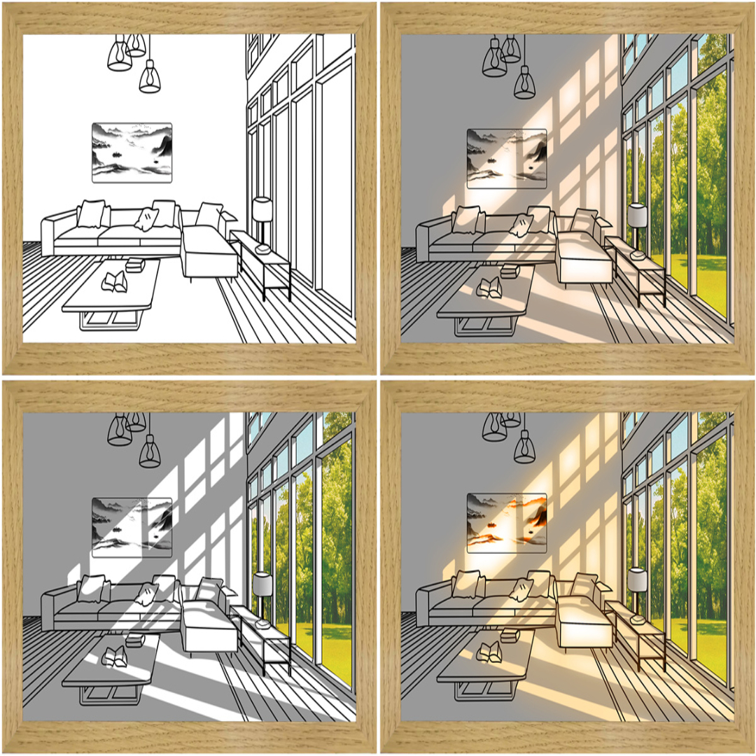 LED Sunlight Painting Night Light Decorative Art