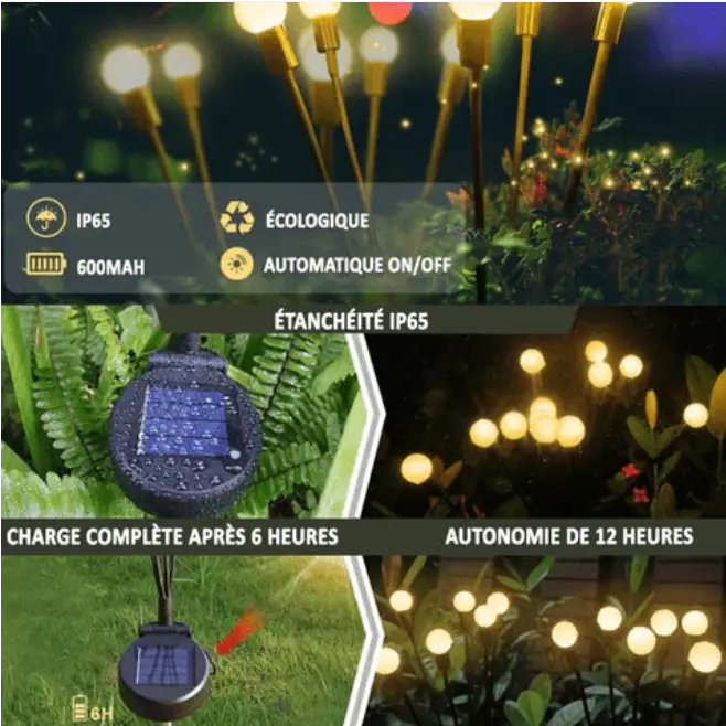 Solar Firefly Lamp with Flickering Light Effect