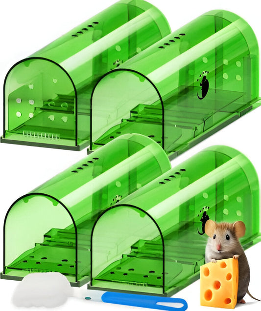 Humane Mouse Trap with No-Touch Release - 4-Pack