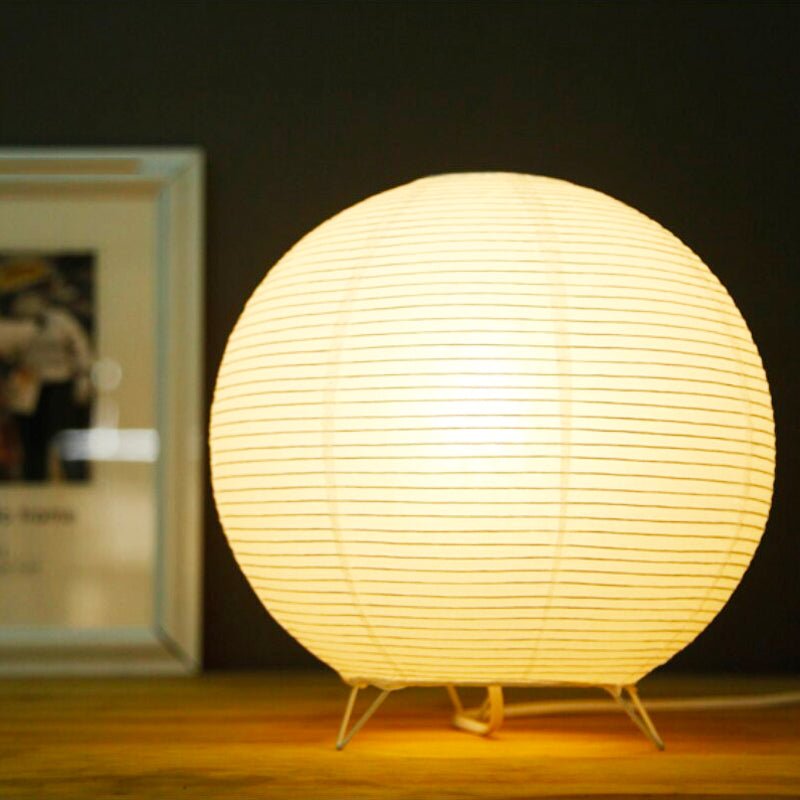 Japanese Paper Lantern Table Lamp - Zen Design