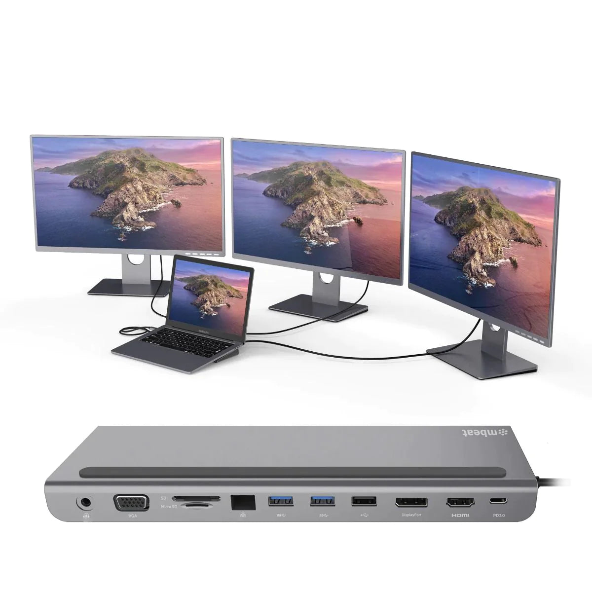 11-in-1 USB-C Laptop Docking Station with HDMI and Ethernet