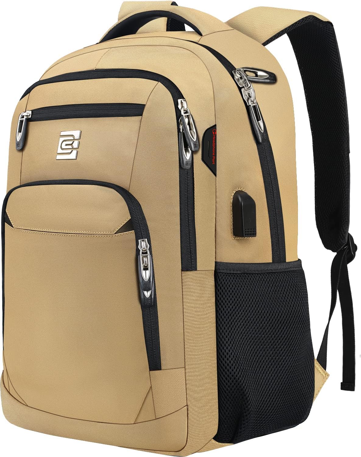 Slim Water-Resistant Anti-Theft Laptop Backpack with USB Port