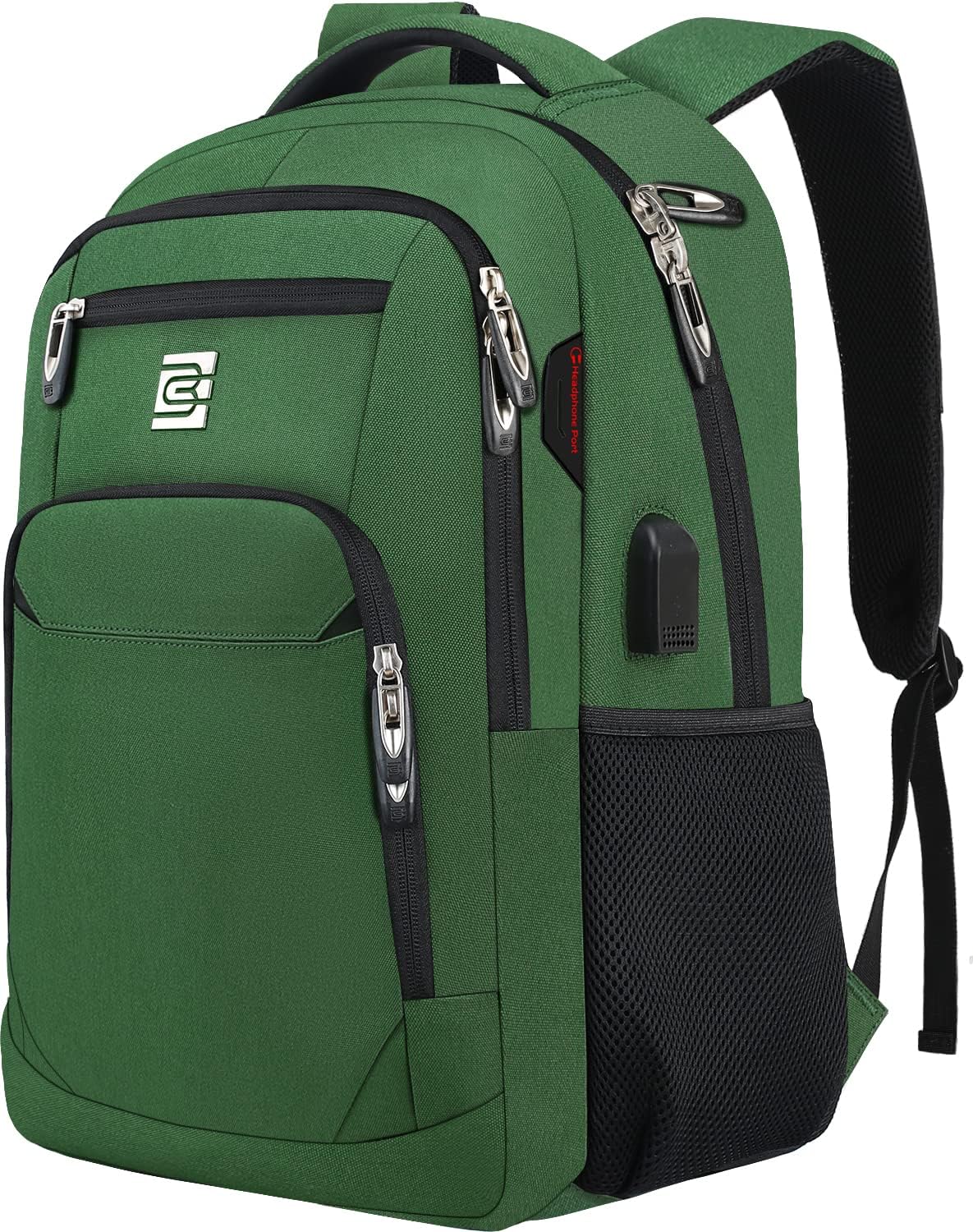 Slim Water-Resistant Anti-Theft Laptop Backpack with USB Port