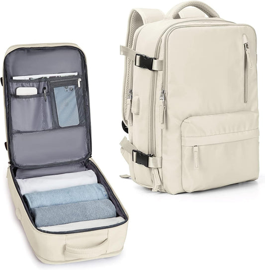 40L Waterproof Travel Backpack with Shoe Compartment and USB Charging Port for 14 Inch Laptop