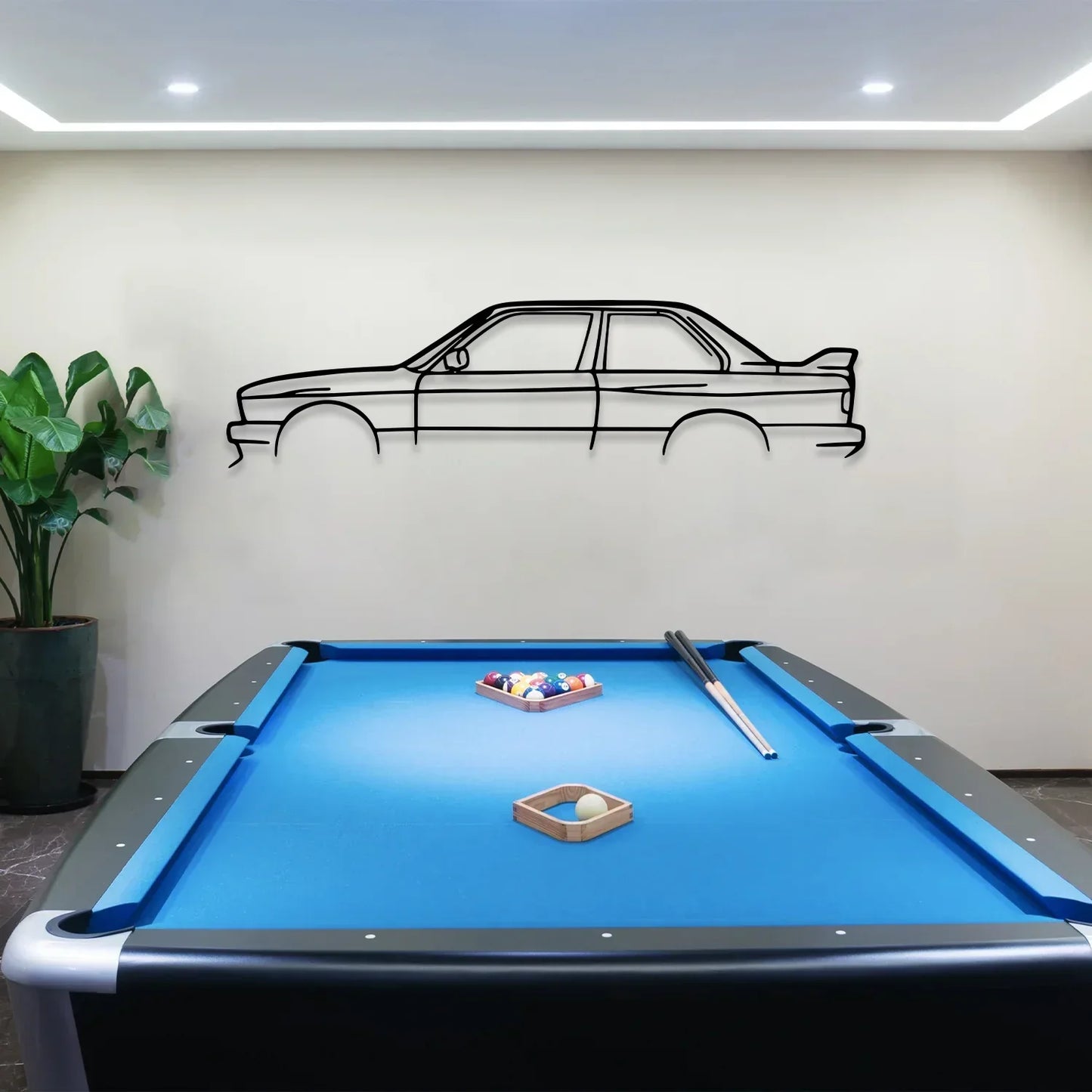 E30 M3 Metal Car Silhouette Wall Art