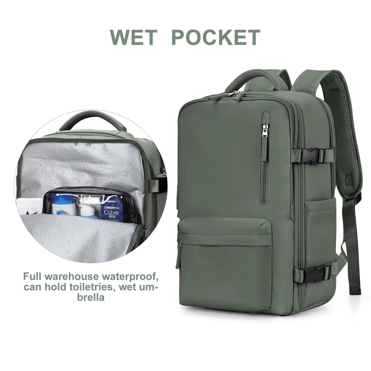 Waterproof Travel Backpack with Theft Protection and USB Charging