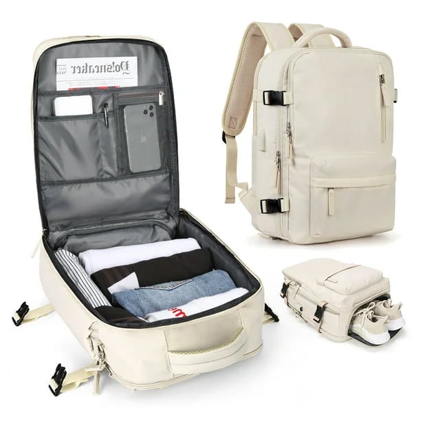 Waterproof Travel Backpack with Theft Protection and USB Charging