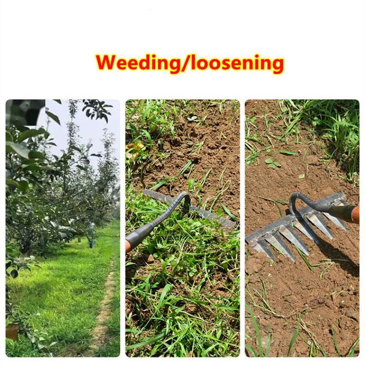Stainless Steel Weeding Rake with Deep-Penetrating Tines