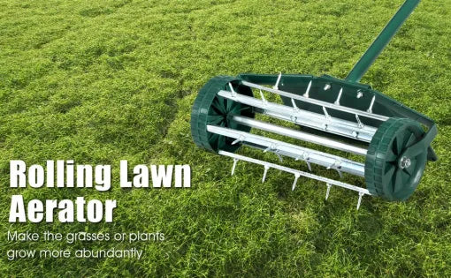 Manual Lawn Aerator Tool with Ergonomic Handle and Deep Spikes