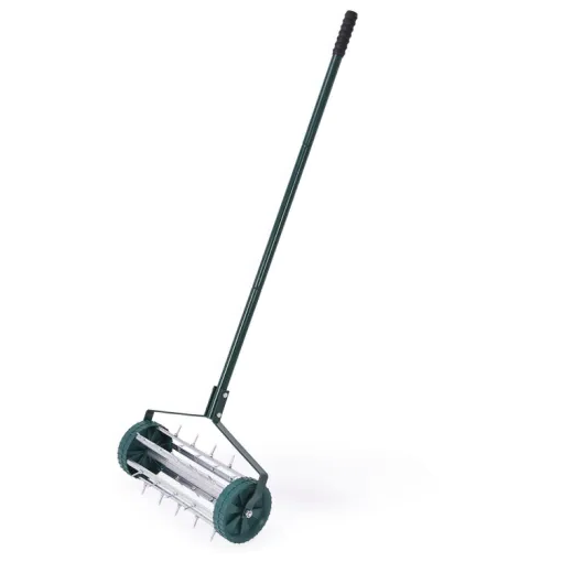 Manual Lawn Aerator Tool with Ergonomic Handle and Deep Spikes