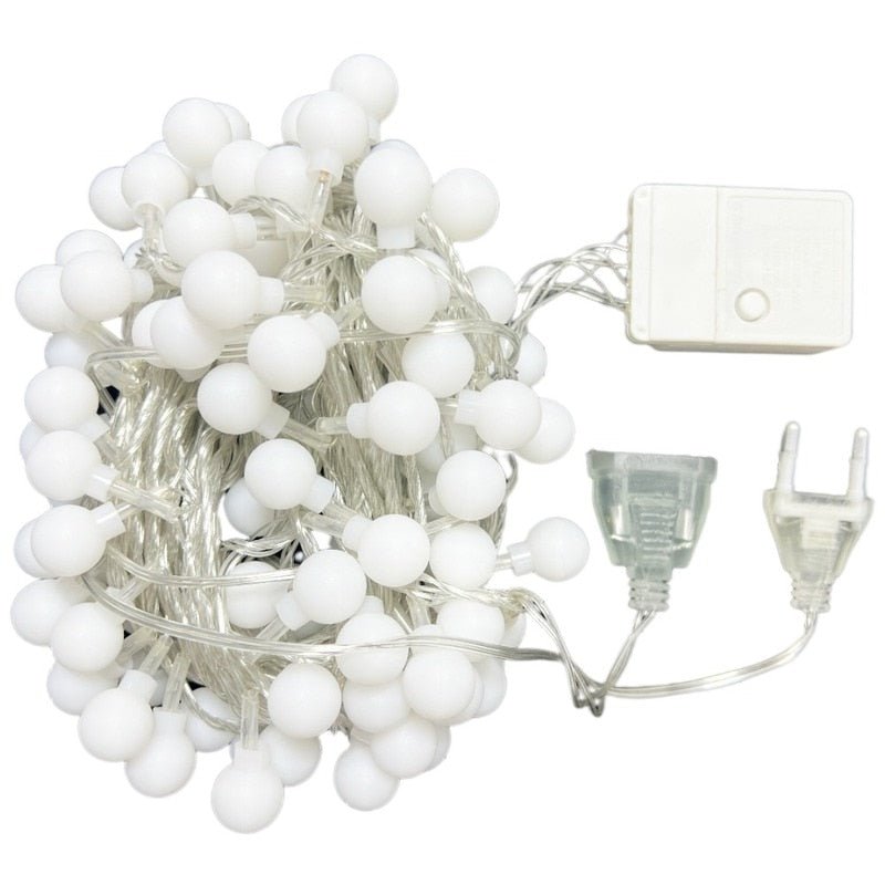 LED Ball String Lights with EU Plug - Weather-Resistant Decorative Lighting