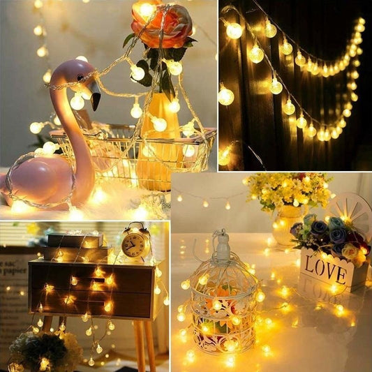 LED Ball String Lights with EU Plug - Weather-Resistant Decorative Lighting