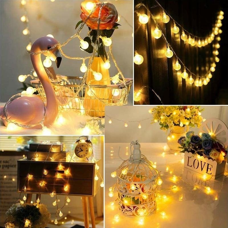 LED Ball String Lights with EU Plug - Weather-Resistant Decorative Lighting