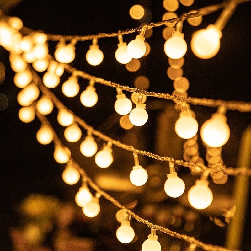 LED Ball String Lights with EU Plug - Weather-Resistant Decorative Lighting