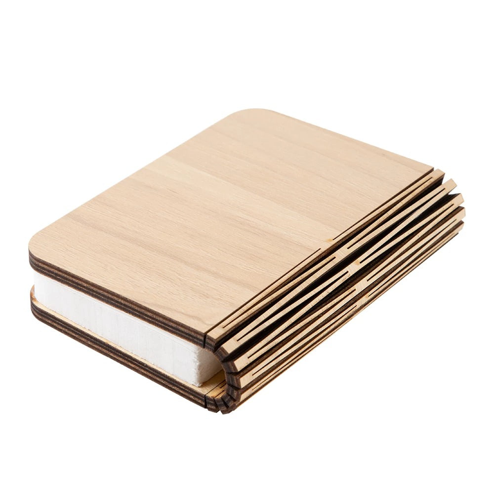 LED Folding Book Lamp with Natural Wood Finish