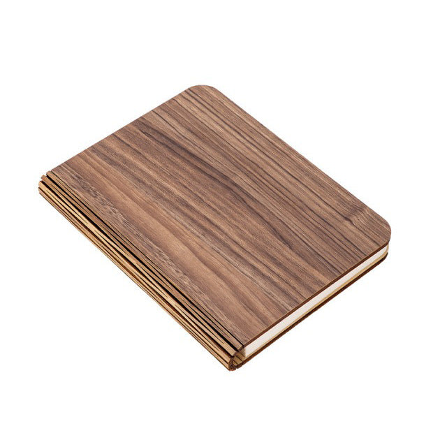 LED Folding Book Lamp with Natural Wood Finish