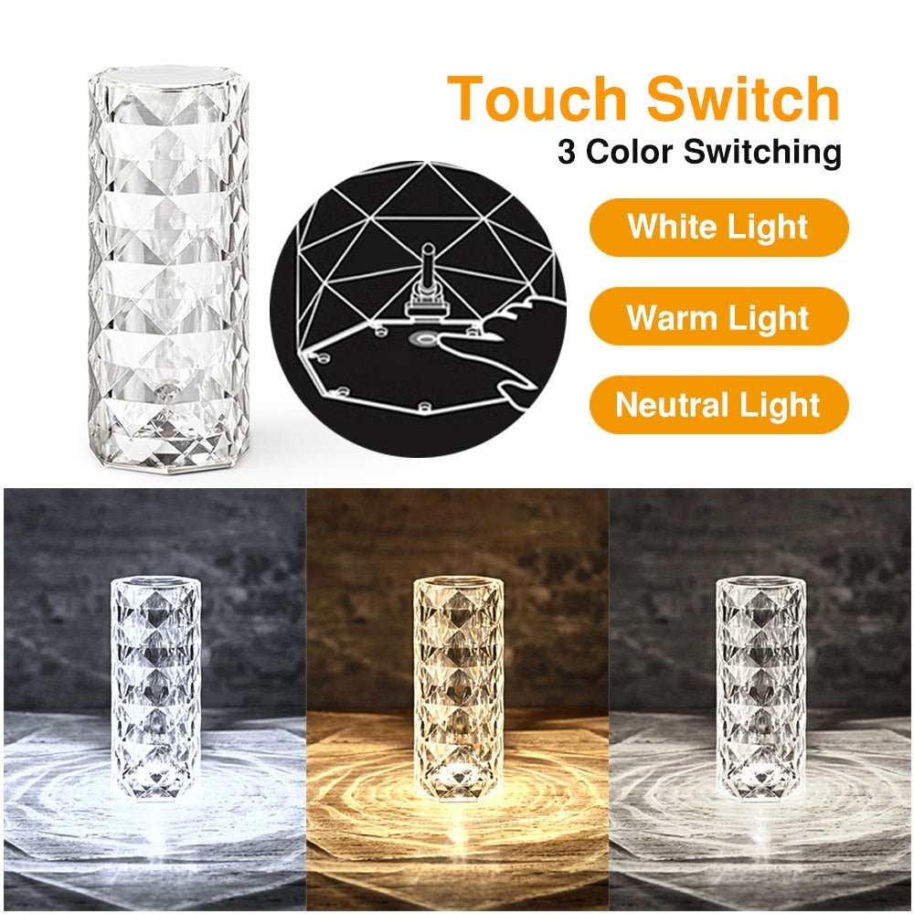 LED Crystal Effect Touch Table Lamp