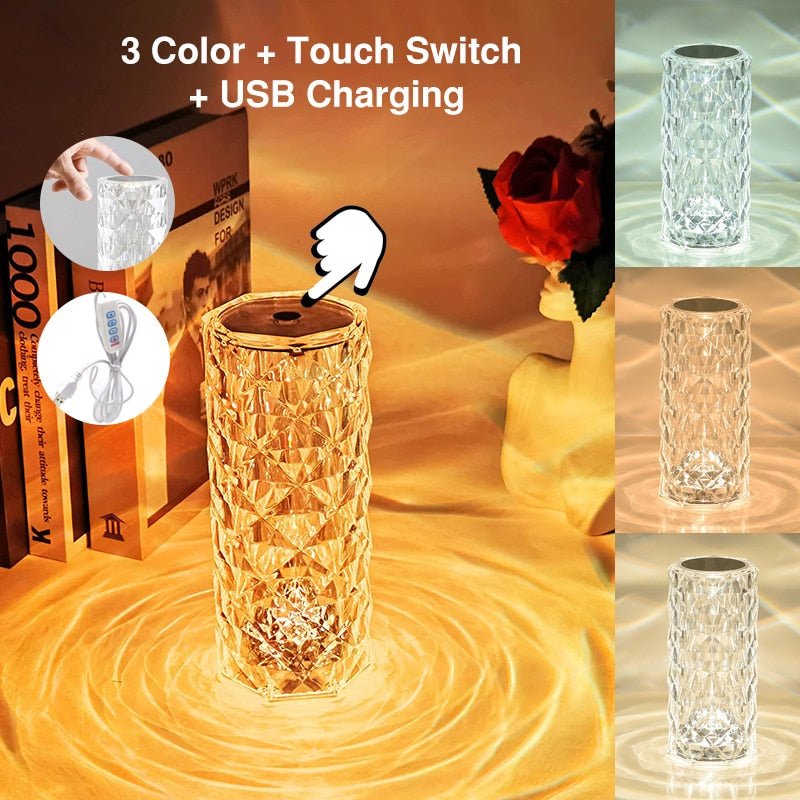 LED Crystal Effect Touch Table Lamp