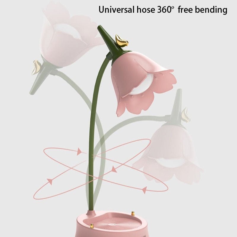 Flower-Shaped LED Desk Lamp with Touch Controls