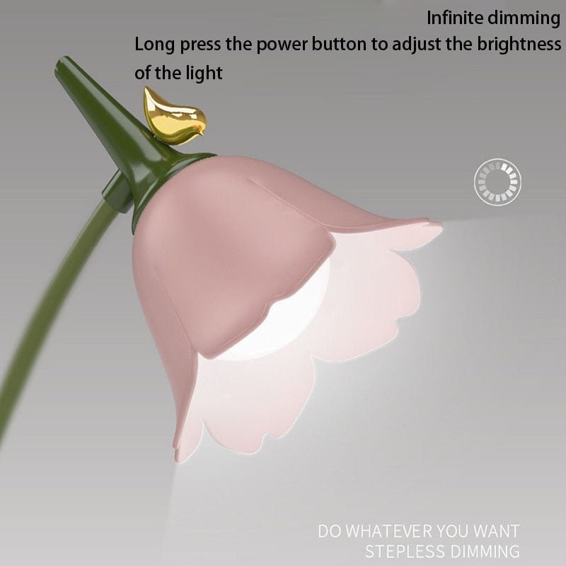 Flower-Shaped LED Desk Lamp with Touch Controls