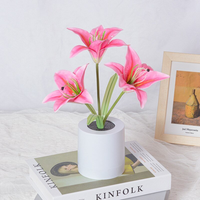 LED Lily Flower Night Light Table Lamp