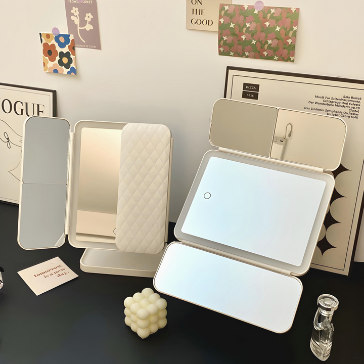 LED Makeup Mirror with Triple Lighting and Magnification