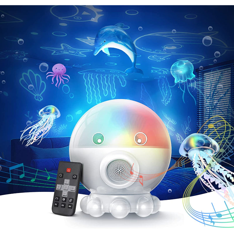 LED Night Light Projector with Ocean and Starry Sky + Music Function