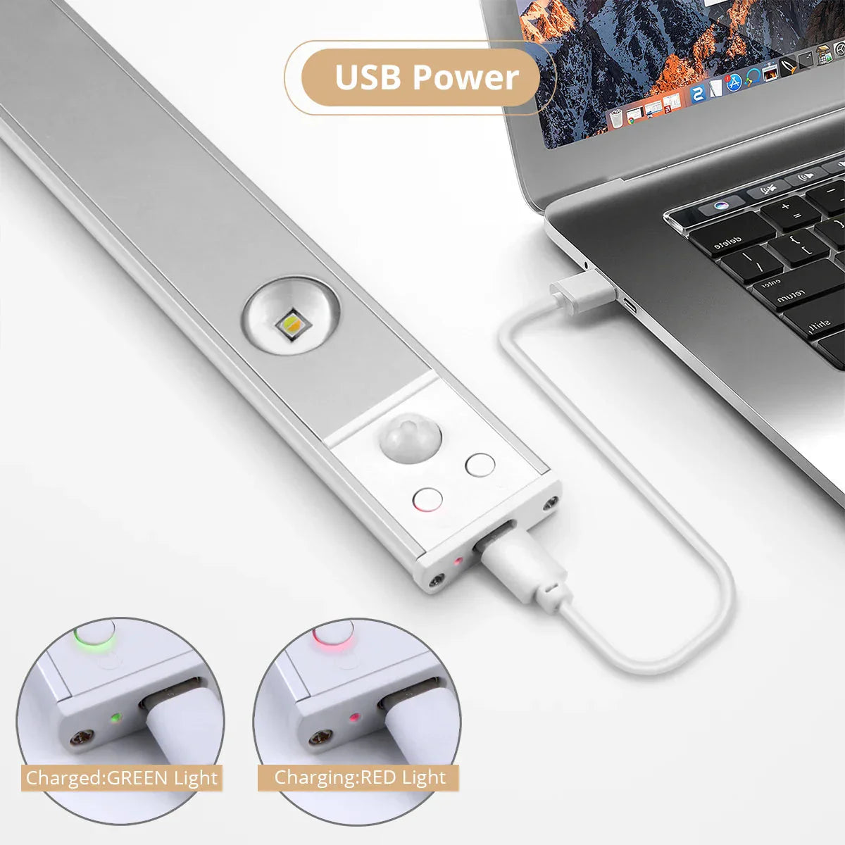 Rechargeable LED Under Cabinet Motion Sensor Light